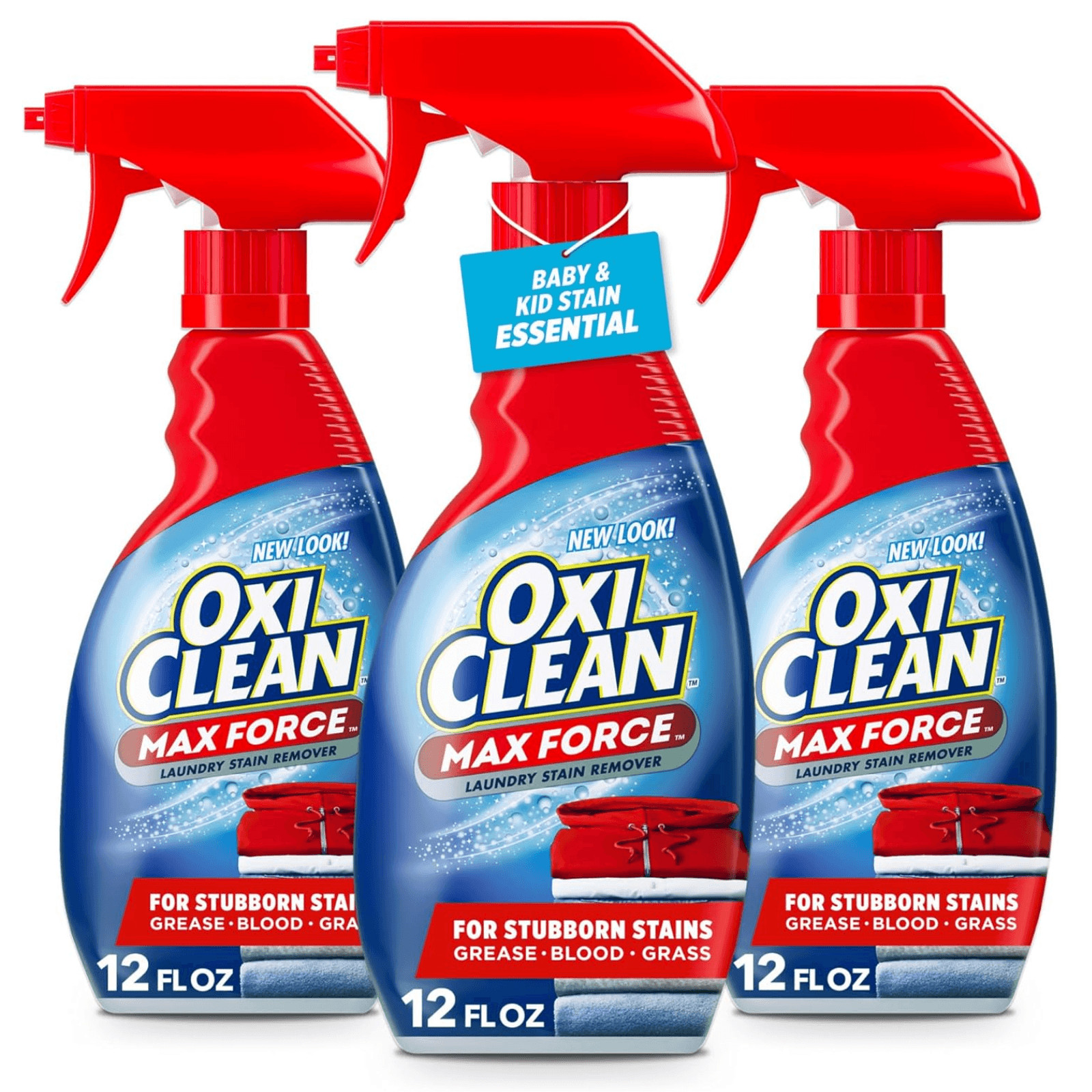 OxiClean Max Force Laundry Stain Remover Spray 12oz 3 Pack Bulk Sealed