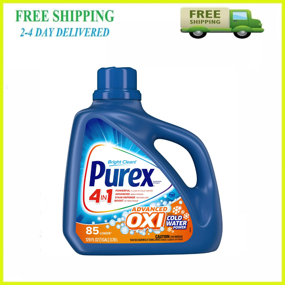 Purex Liquid Laundry Detergent Plus OXI, Stain Defense Technology, 128 Fl Oz