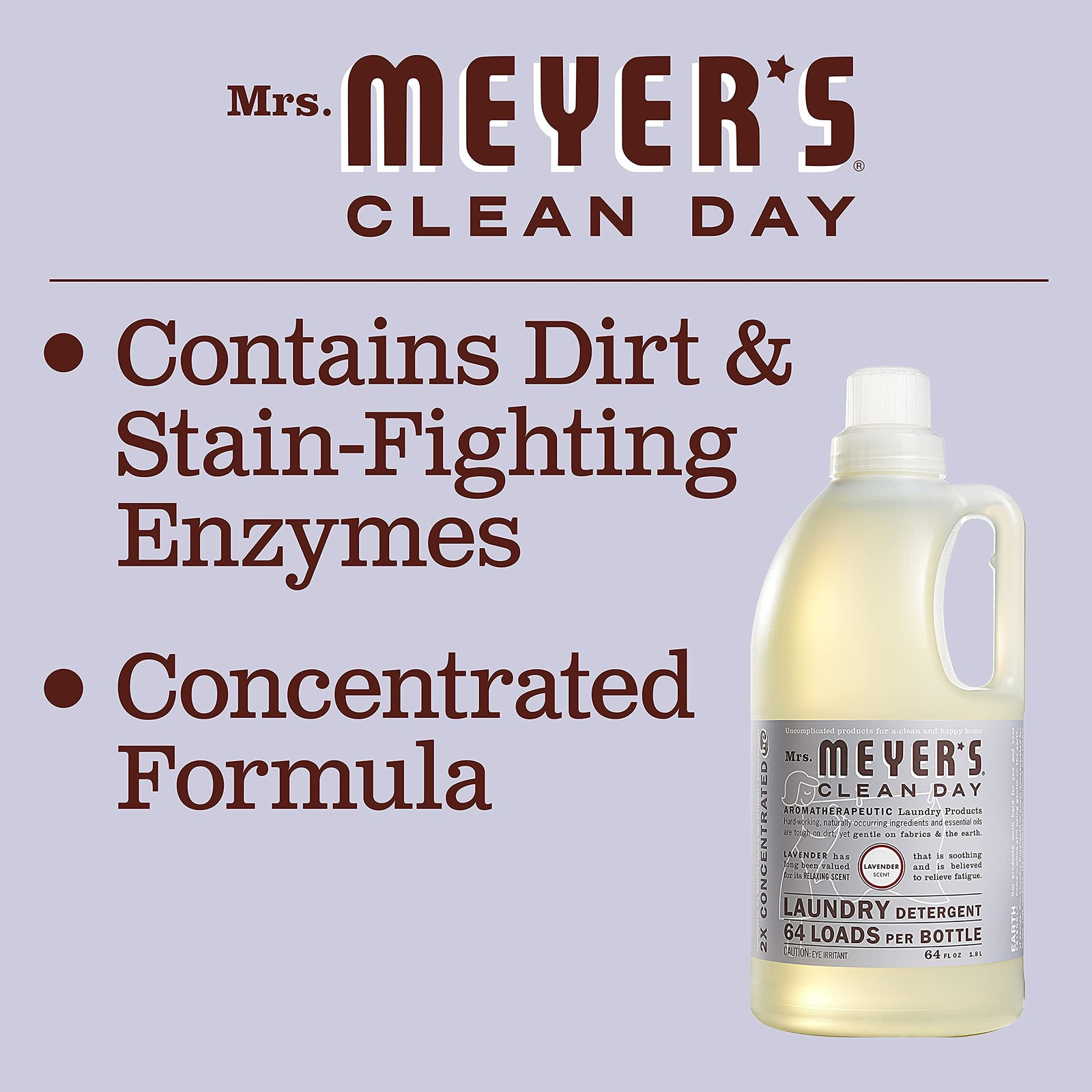 CLEAN DAY Laundry Detergent, Lavender, 64 fl oz, 2 Pack