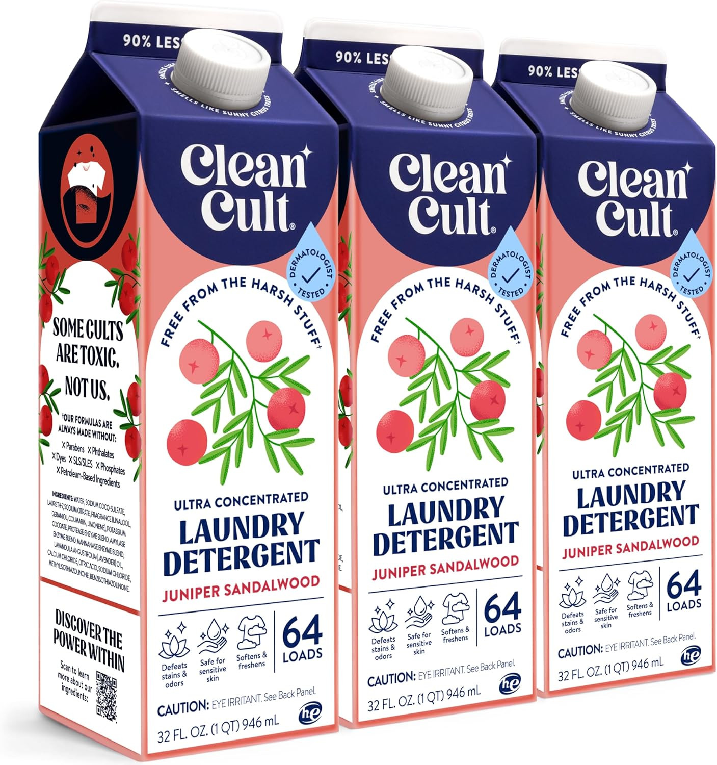 Ultra Concentrated Liquid Laundry Detergent Soap, 192 Loads (96 Oz), Long Lastin