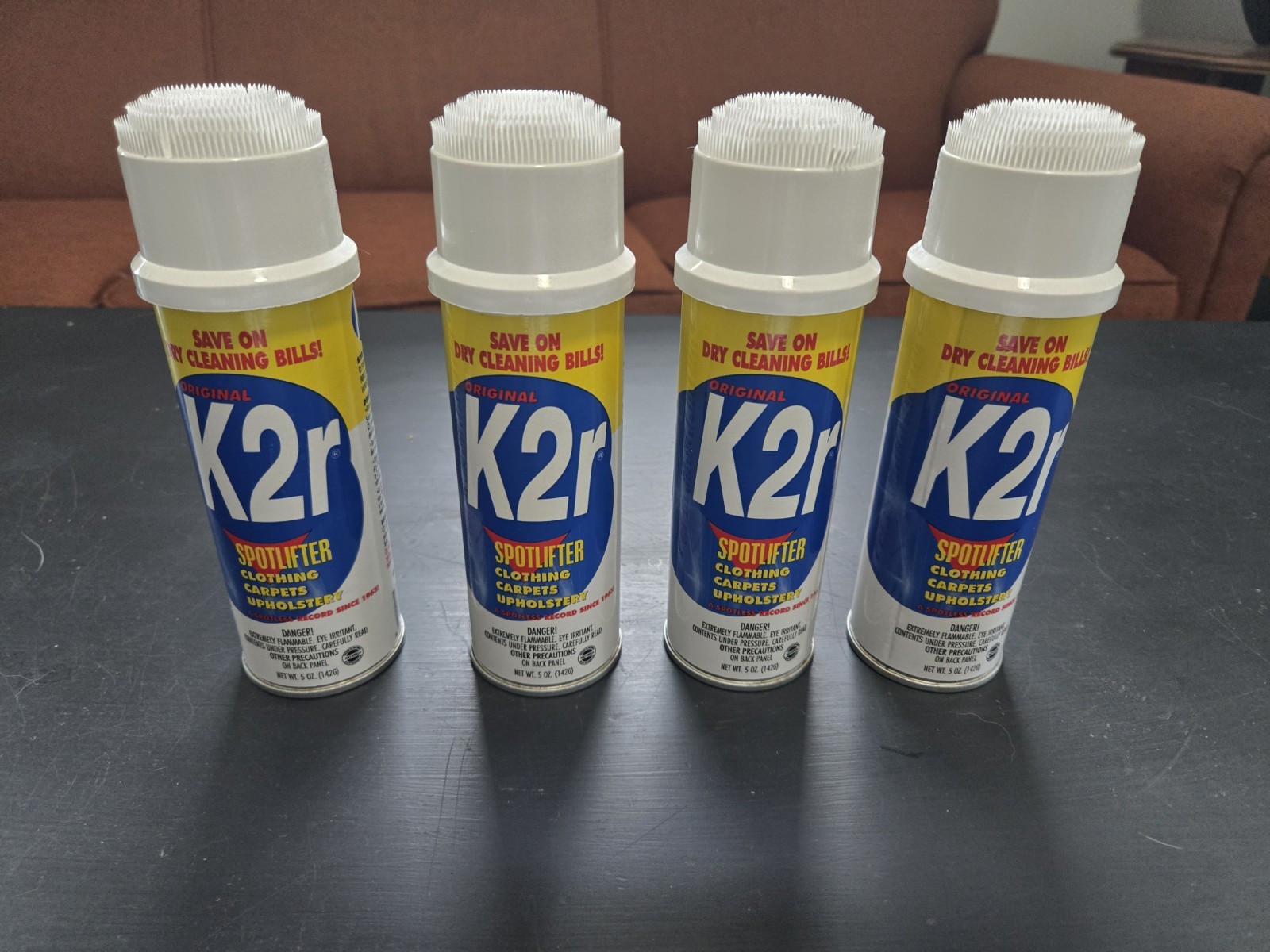 Lot of 4 Vintage K2r Spotlifter 5 oz Carpet Clothing Upholstery Stain Remover