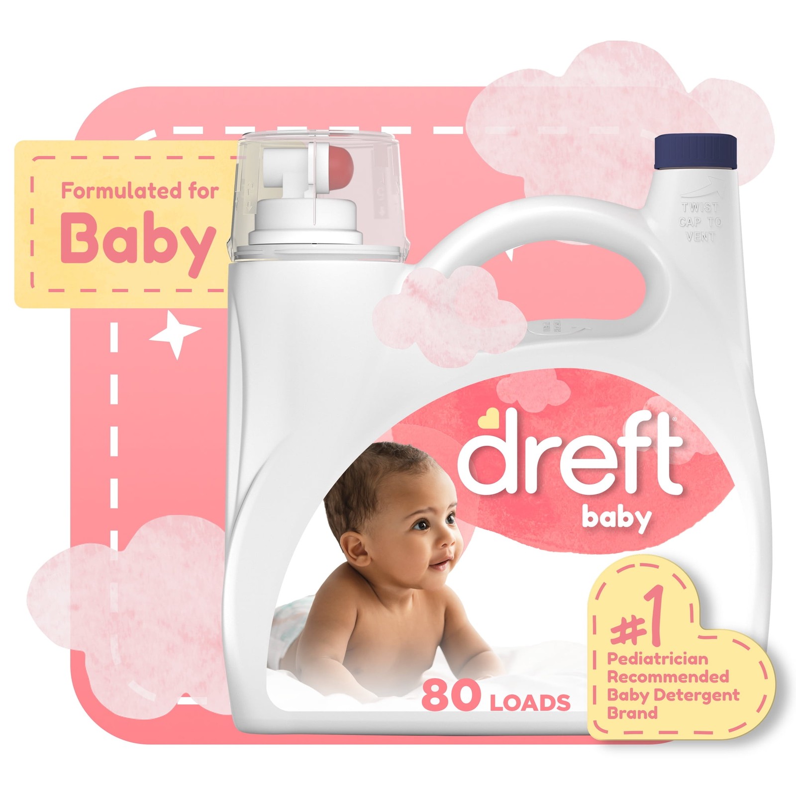 Newborn Laundry Detergent – Hypoallergenic, 80 Loads, 105oz