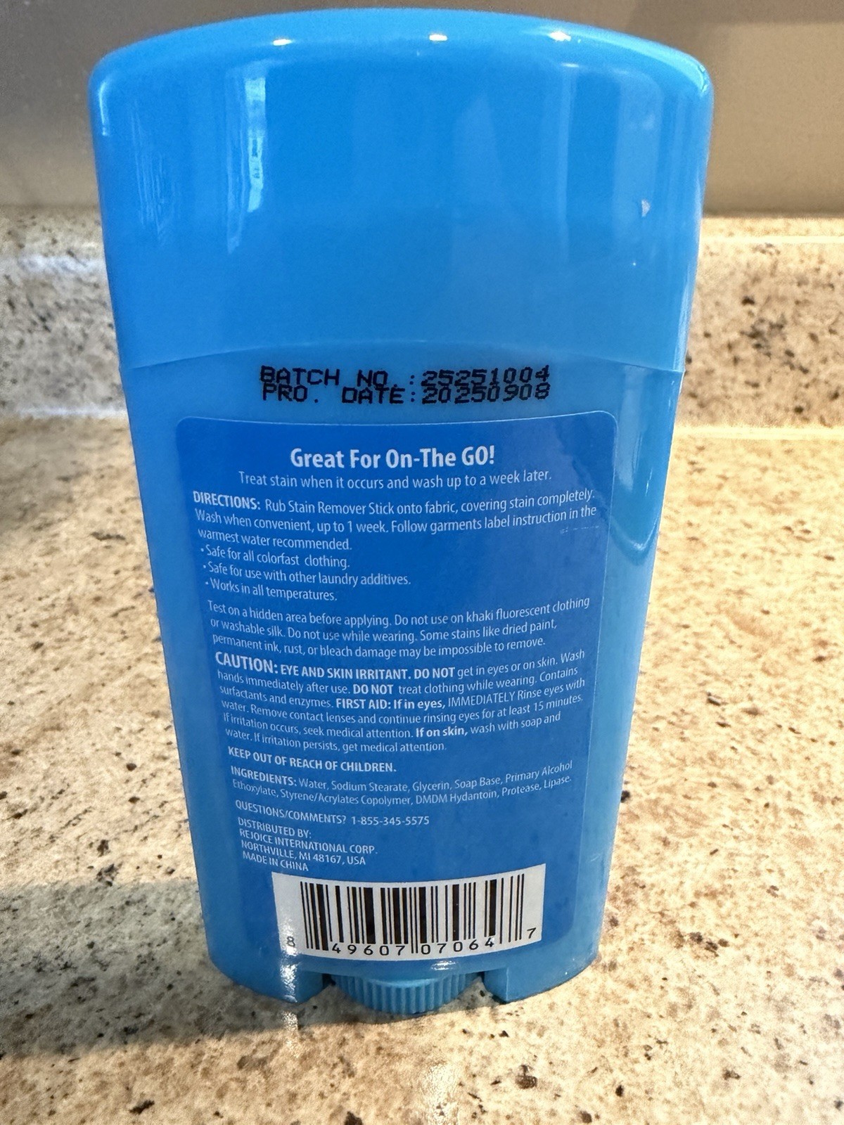 Homebright Stain Remover Stick 2.5 oz Treat Stain Wash Later on The Go