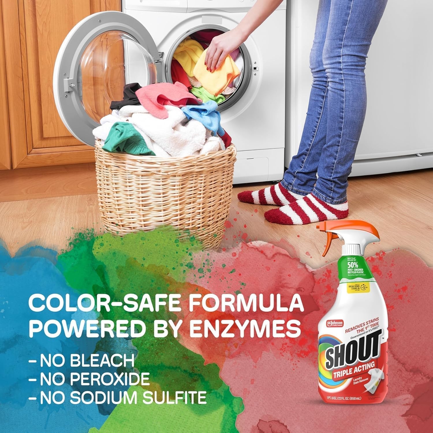 2 Fresh Scent Shout Laundry Stain Spray 22oz, Eco-Friendly & Highly Concentrated