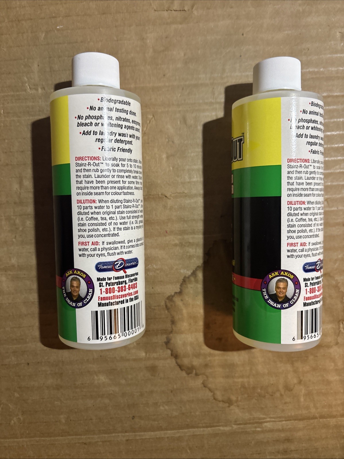 NEW Ultra Stainz R Out 8 oz Concentrated Stain Remover For Laundry, Upholstery