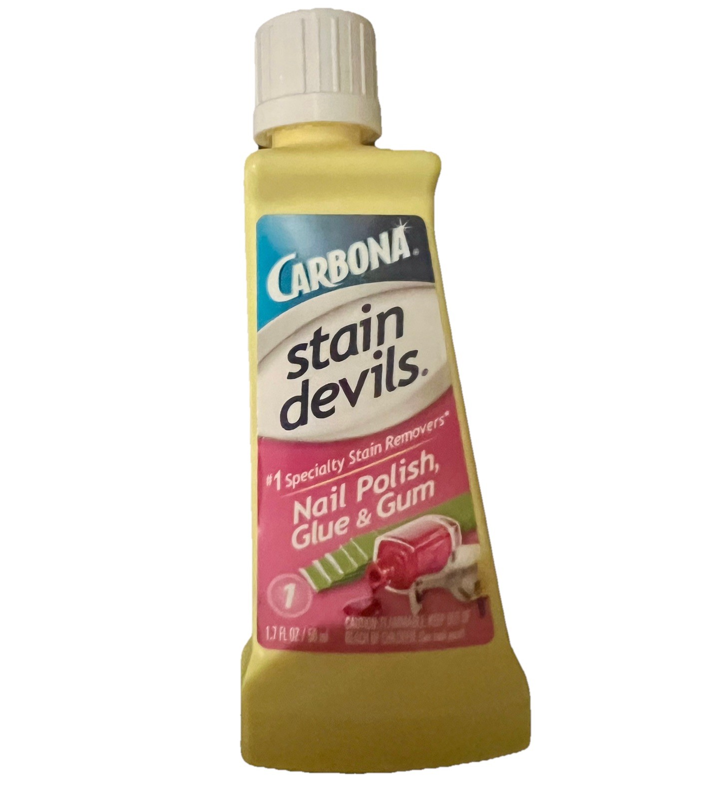 Carbona Stain Devils Nail Polish, Glue & Gum Stain Remover 1.7 Oz Formula #1 NEW