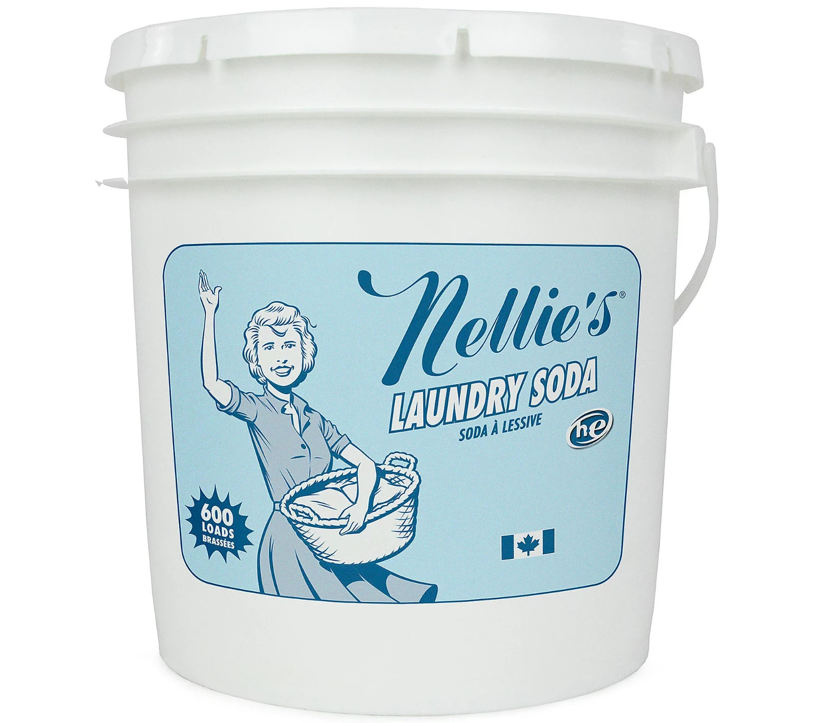 Nellie’s Laundry Soda High Efficiency 600 Loads Bucket (New/Sealed)