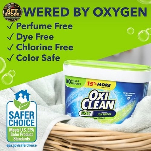 OxiClean Free Stain Remover Powder – 3lbs, Unscented, Dye-Free