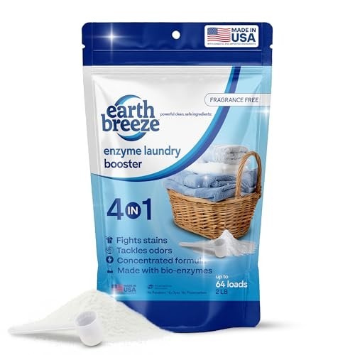 Powerful Enzyme Laundry Booster Powder 2lbs – 4-in-1 Deep Clean, Odor & Stain Fi