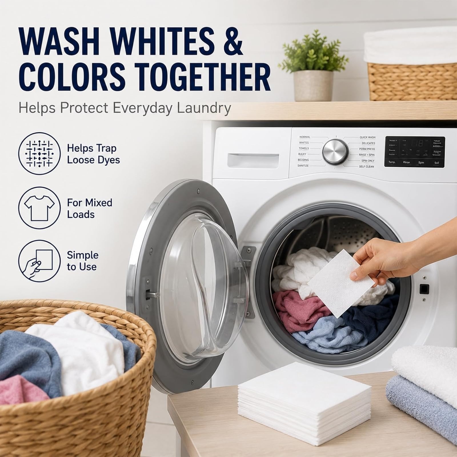 RAINFLOW Color Catcher Sheets – 100 Count Dye Trapper for Laundry to Prevent Col