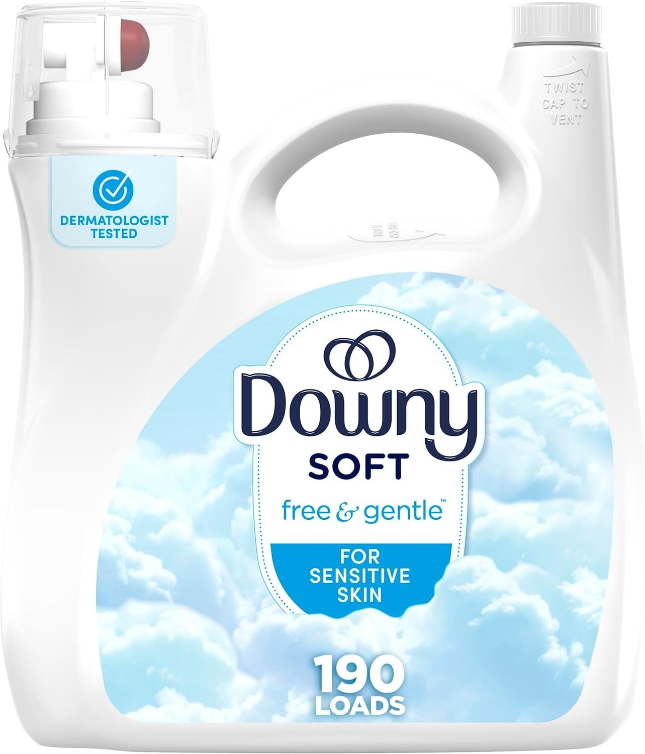 Downy Free & Gentle Fabric Softener, Hypoallergenic, 140 fl oz, 190 Loads