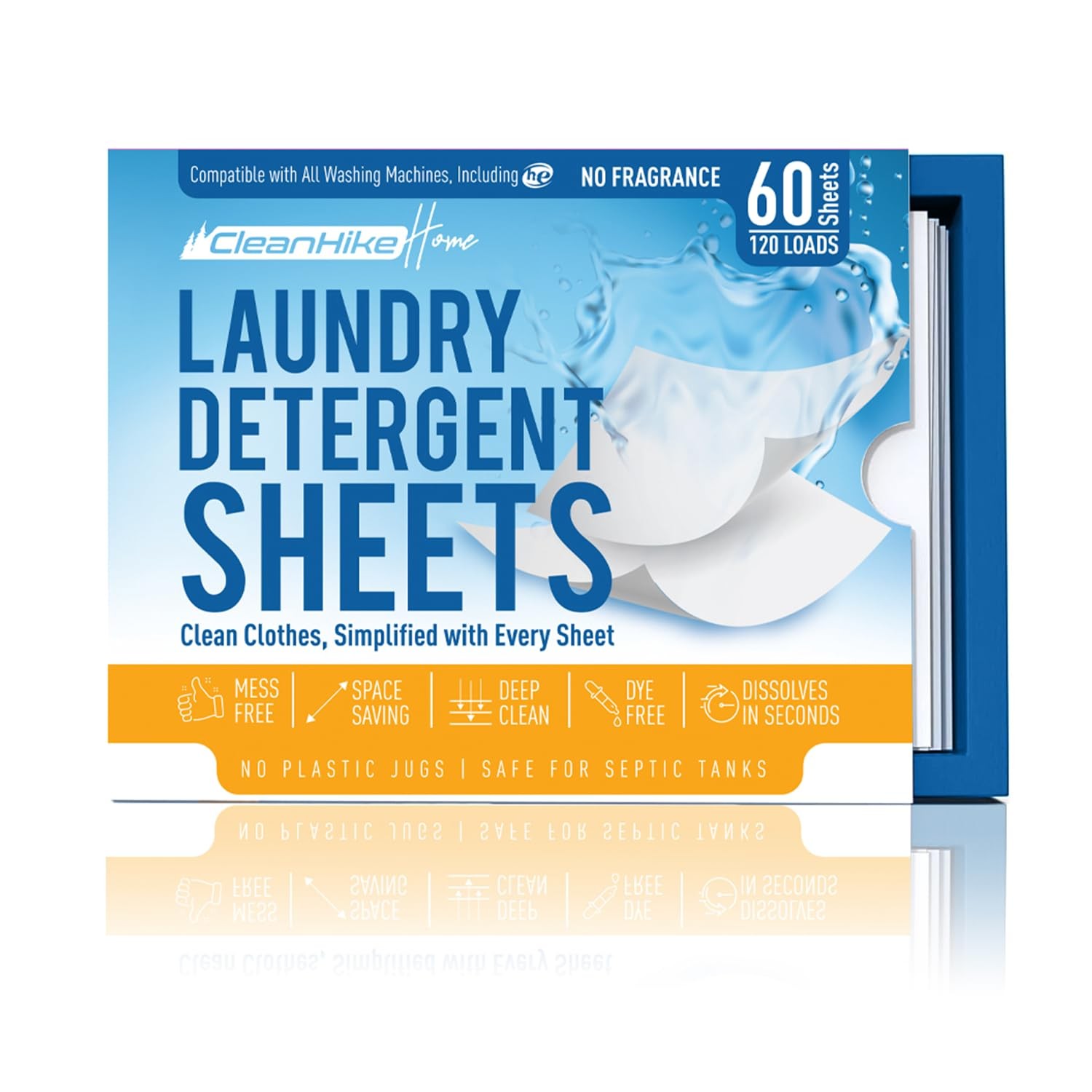 Free and Clear Laundry Detergent Sheets – 120 Loads Unscents Fragrance-Free, …