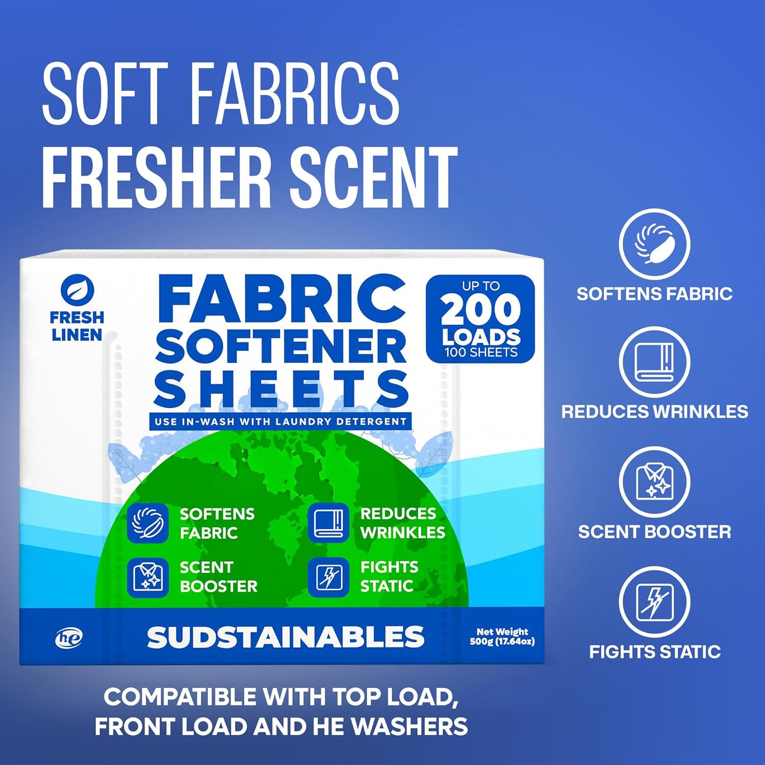 Fabric Softener Sheets for Washer – Laundry Softener Sheets for Washing Machines