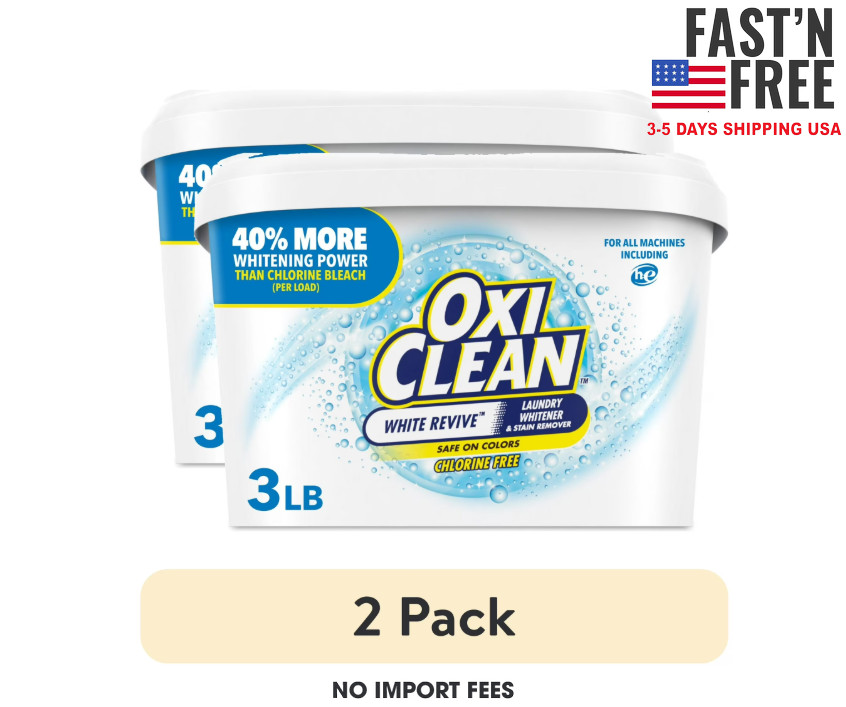 (2 pack) OxiClean White Revive Laundry Whitener Laundry Stain Remover Powder 3lb
