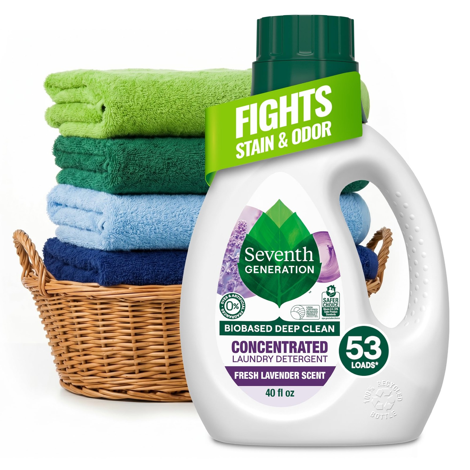 Seventh Generation Concentrated Laundry Detergent, Stain 40 Fl Oz (Pack of 1)