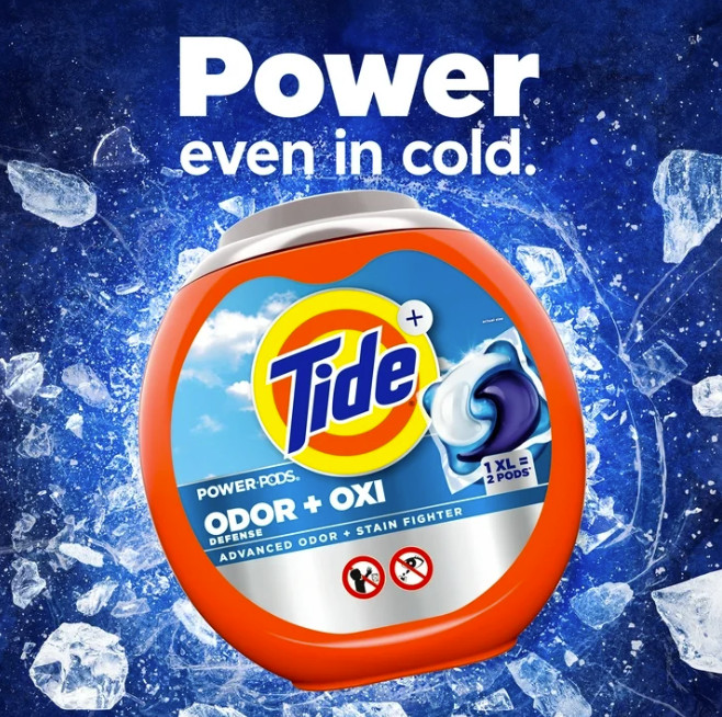 Tide Power PODS Odor Defense + Oxi Laundry Detergent Pacs, Original Scent, 90 Ct