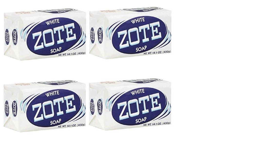 4 NEW ZOTE WHITE SOAP LAUNDRY BAR WHITENING POWER SIZE 14.1 OZ EACH