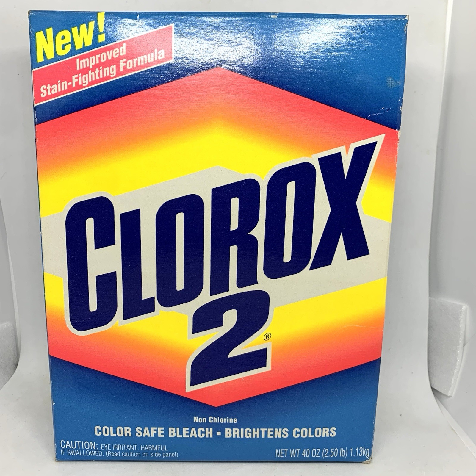 VTG Box Clorox 2 40oz 1995 Color Safe Bleach Movie Play TV Prop Small Amount