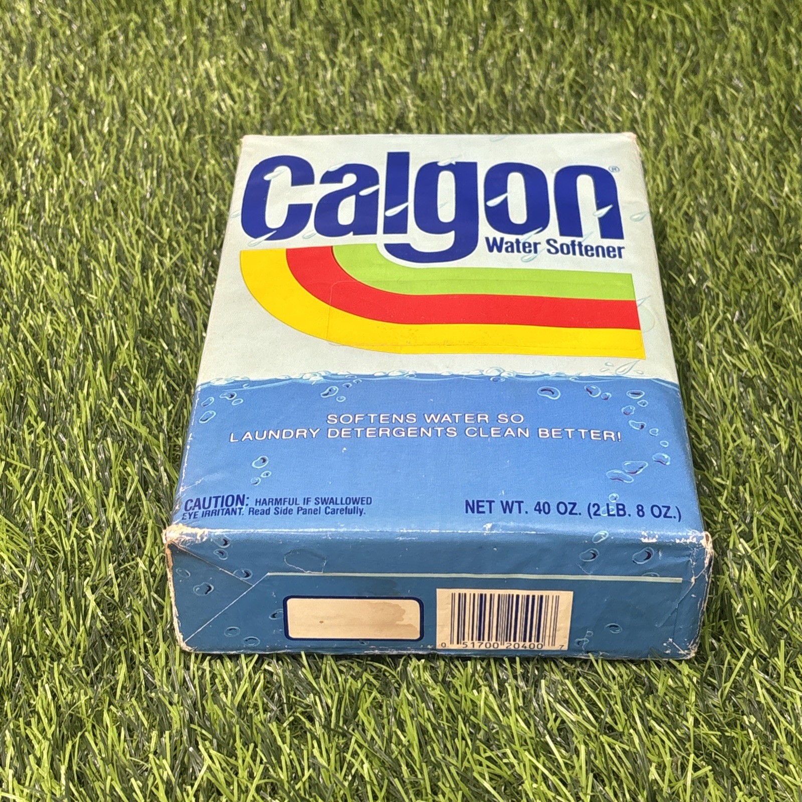 Vintage Calgon Water Softener 40 Oz Box NOS Unopened 1980s Laundry Detergent Aid