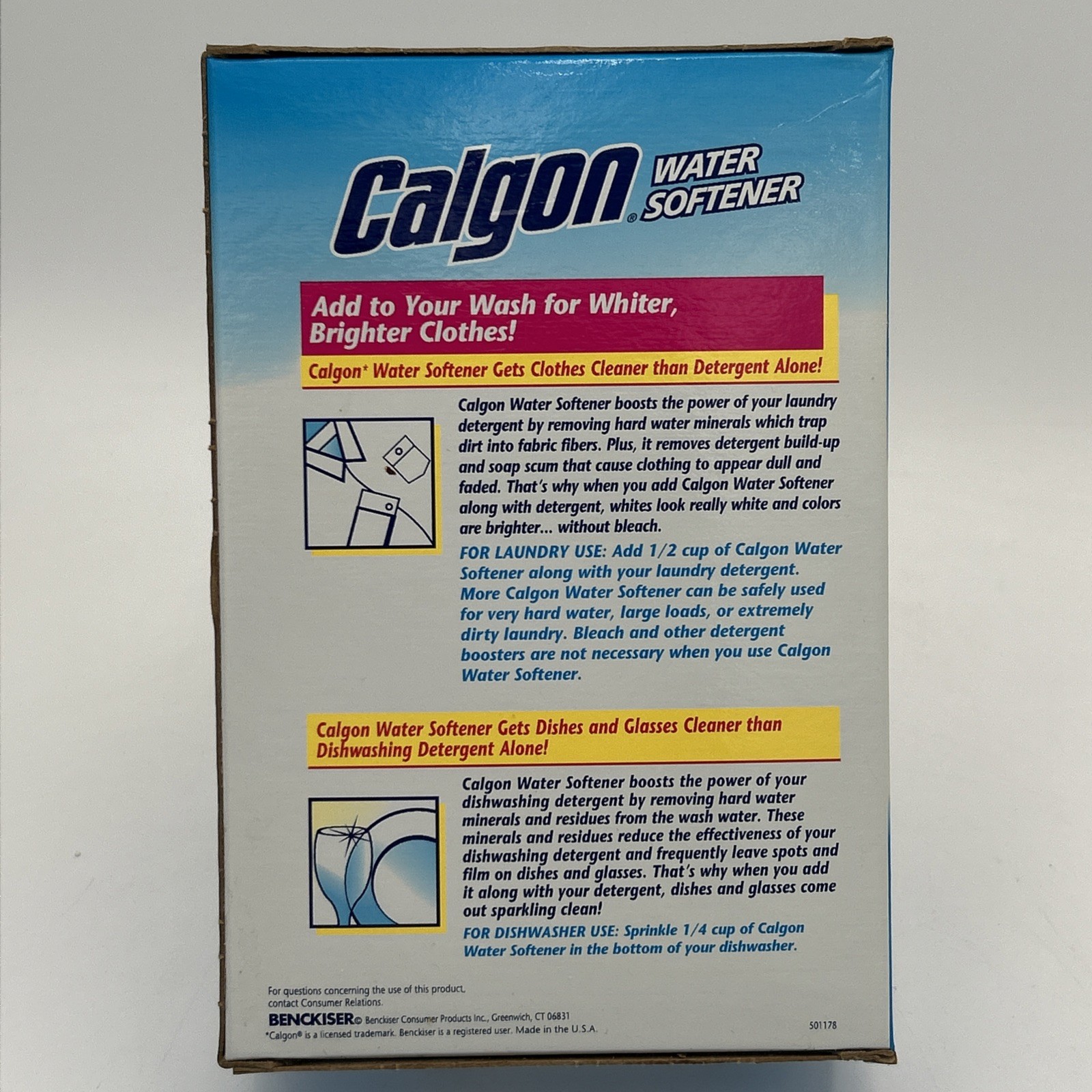 (1) Calgon Water Softener Loose Powder Box 1lb 13.4 Oz Discontinued HTF Partial