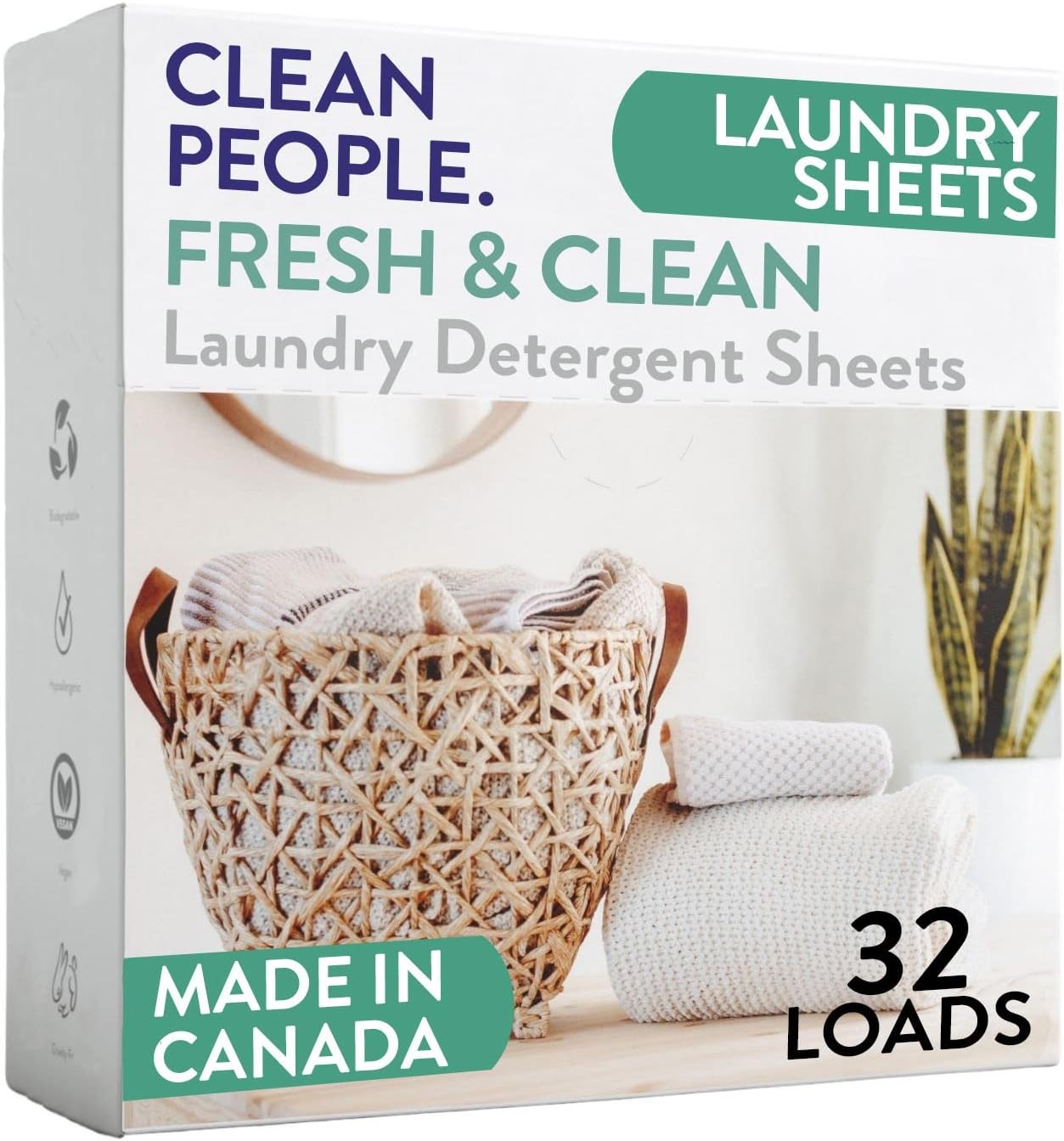 The Clean People Laundry Detergent Sheets – Laundry Soap – 32 Pack