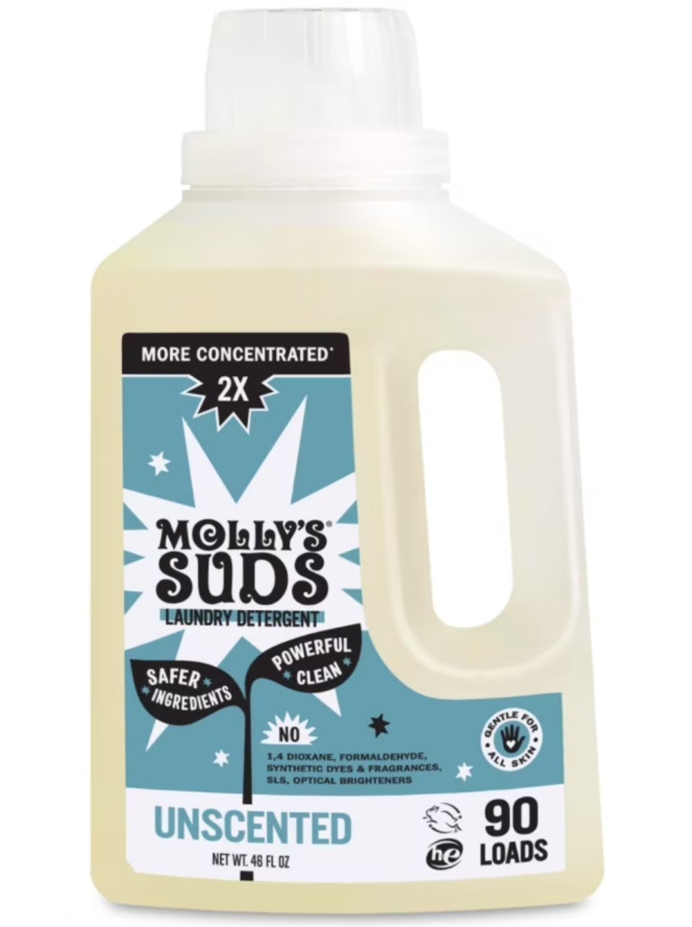 Suds 2x Concentrated Unscented Liquid Laundry Detergent for Sensitive Skin