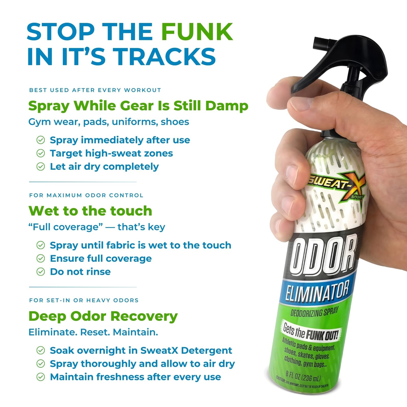 Odor Spray Multipurpose Deodorizer 8 Fl Oz Active Fresh Scent No Washing