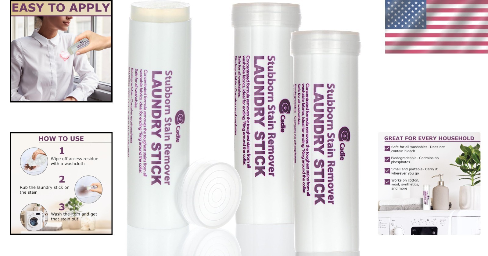 Unscented Fabric Stain Remover Stick – Eco-Friendly Perfect for All Washables