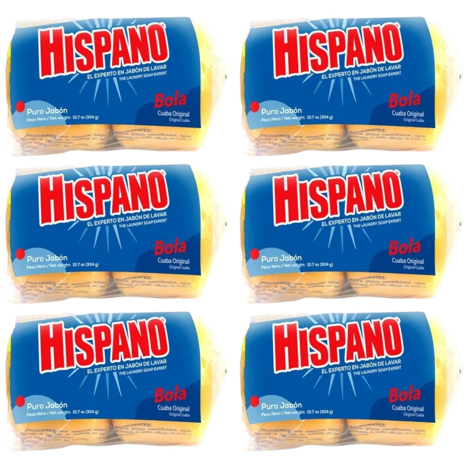 12 Count x Hispano Round Bar Jabon Laundry Soap – Original Cuaba