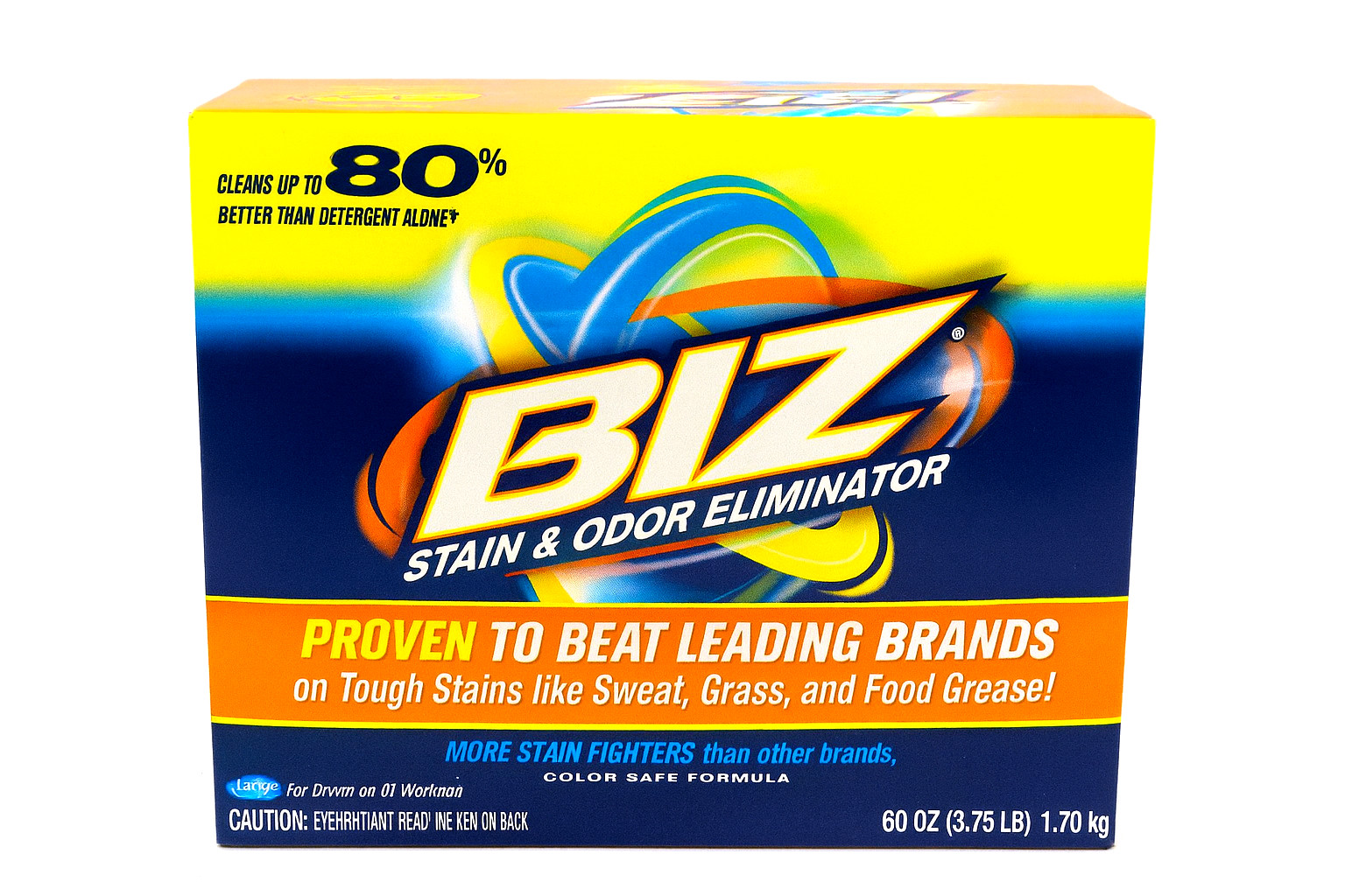 BIZ Powder Laundry Detergent Booster Stain & Odor Remover 60 oz 3.75 Lb