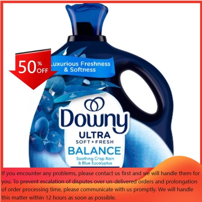 Downy Ultra Soft + Balance Crisp Rain & Blue Eucalyptus Liquid Fabric – 93 fl oz