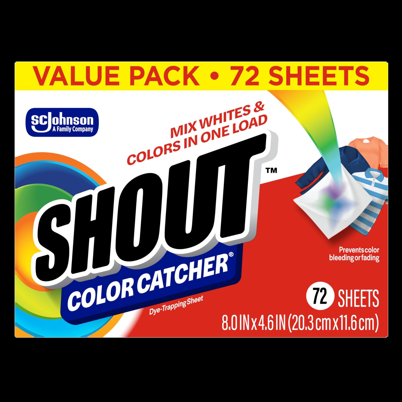 Shout Color Catcher Sheets for Laundry, Allow Mixed 72 Count (Pack of 4), Red