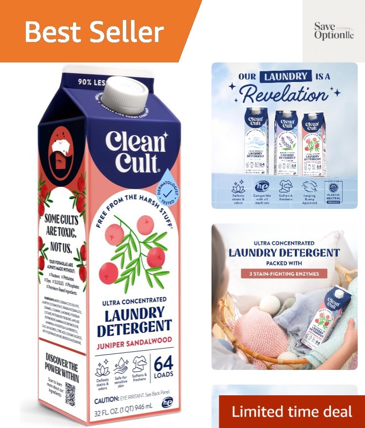 Ultra Concentrated Liquid Laundry Detergent Soap, 64 loads 32 oz, Long Lastin…
