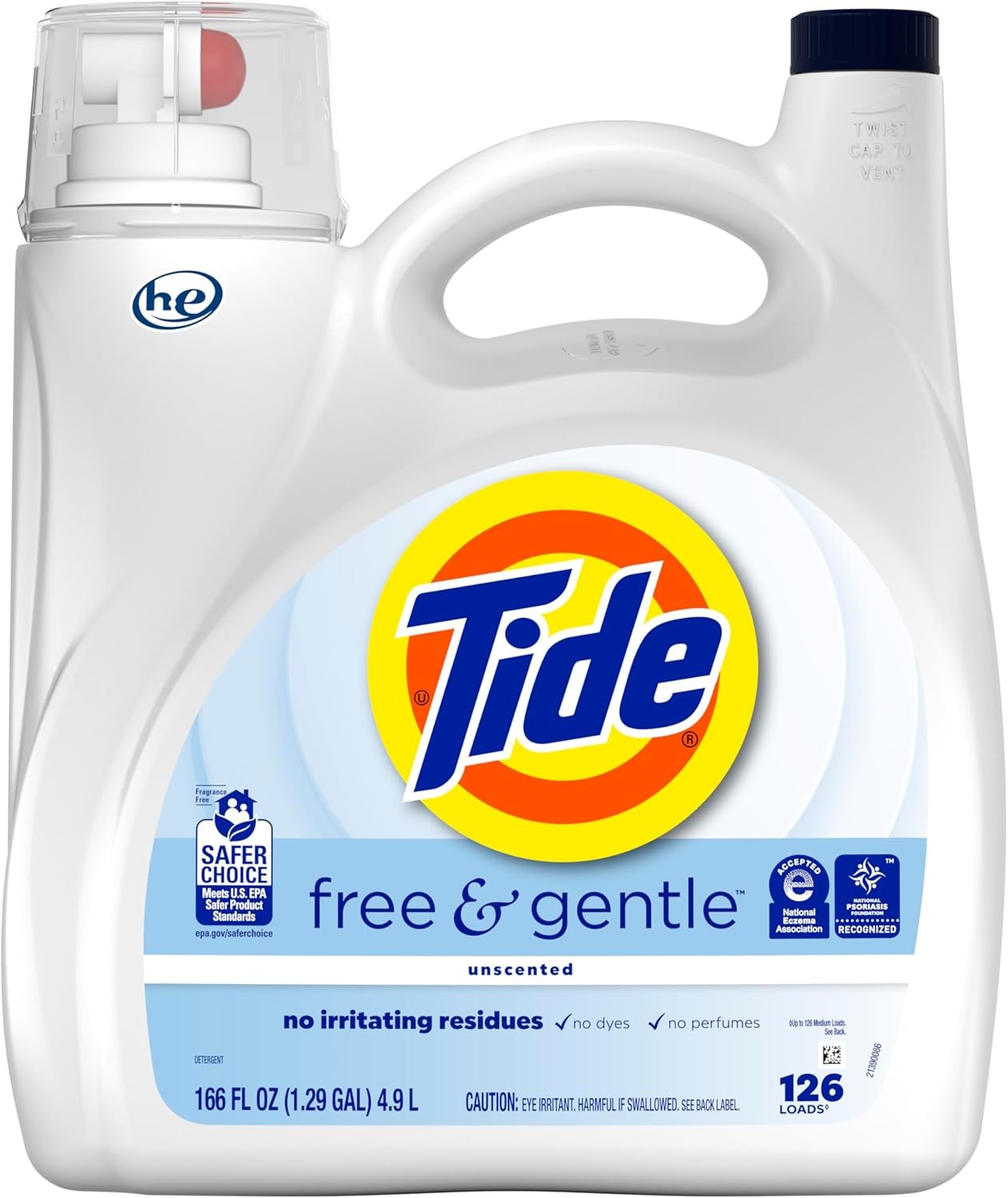 Free & Gentle Liquid Laundry Detergent 126 Loads 166 fl oz Laundry Detergent