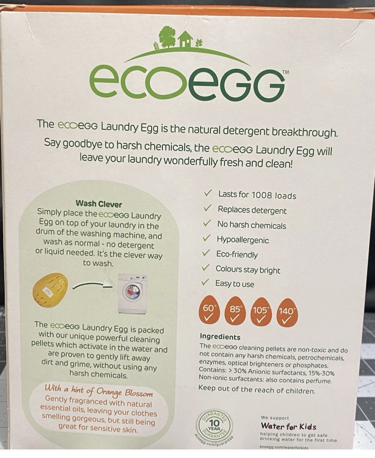 Ecoegg Laundry Egg Orange Blossom 1008 Loads Reusable Detergent System- Open Box