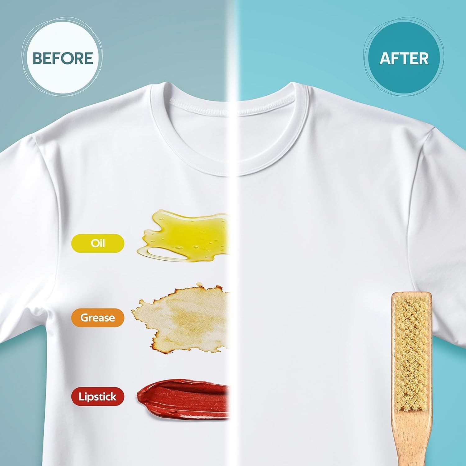 Compact Laundry Stain Brush – Natural Boar Bristles for Tough Stains on Fabrics