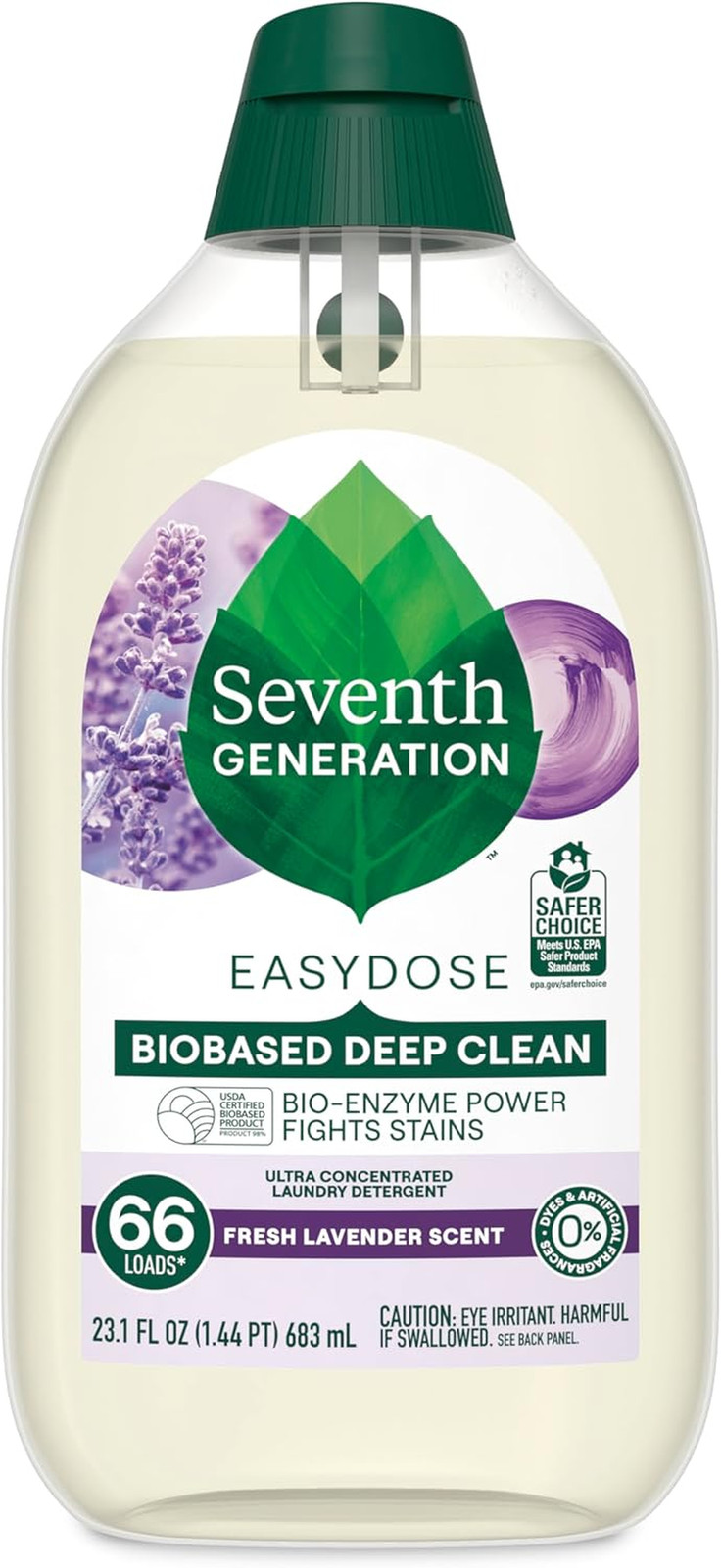 Seventh Generation EasyDose Laundry Detergent Fresh Lavender 23 oz 66 Loads
