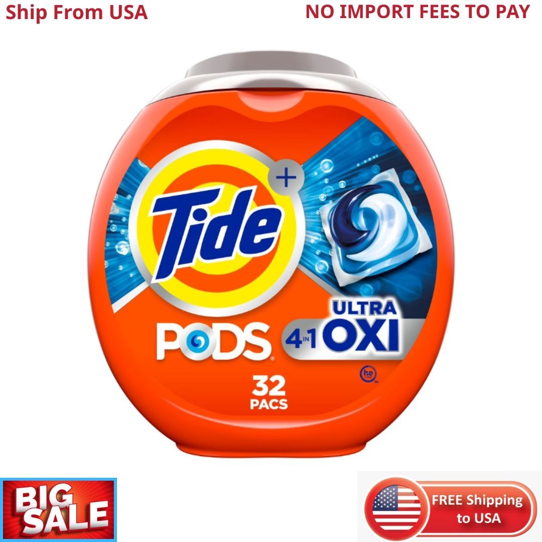 Tide PODS Laundry Detergent Soap Pacs, Ultra OXI, 32 Count New