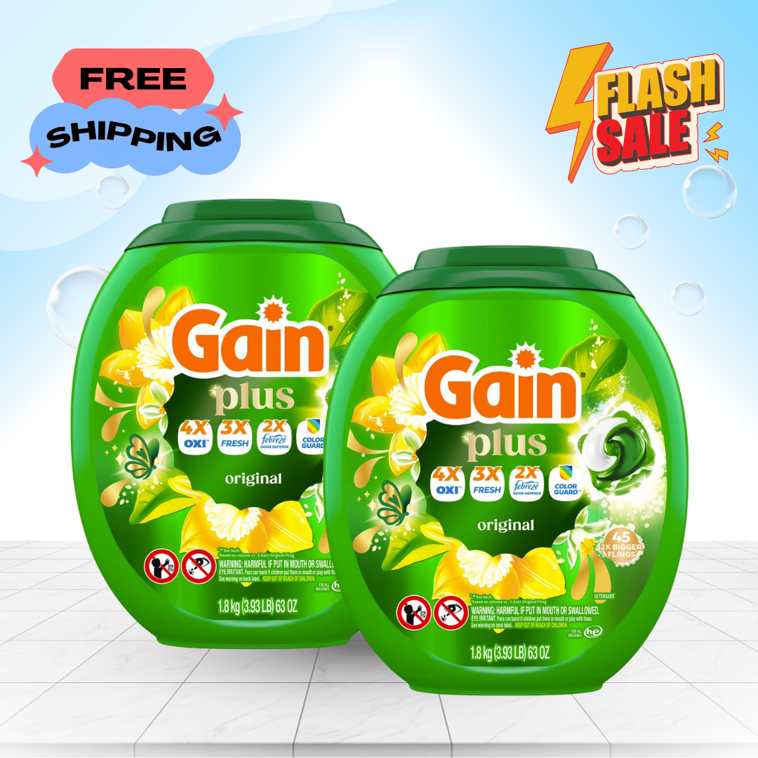 [FASH SALE](2 Pack) Gain Flings Laundry Detergent Pacs Original Scent 45 Ct Each