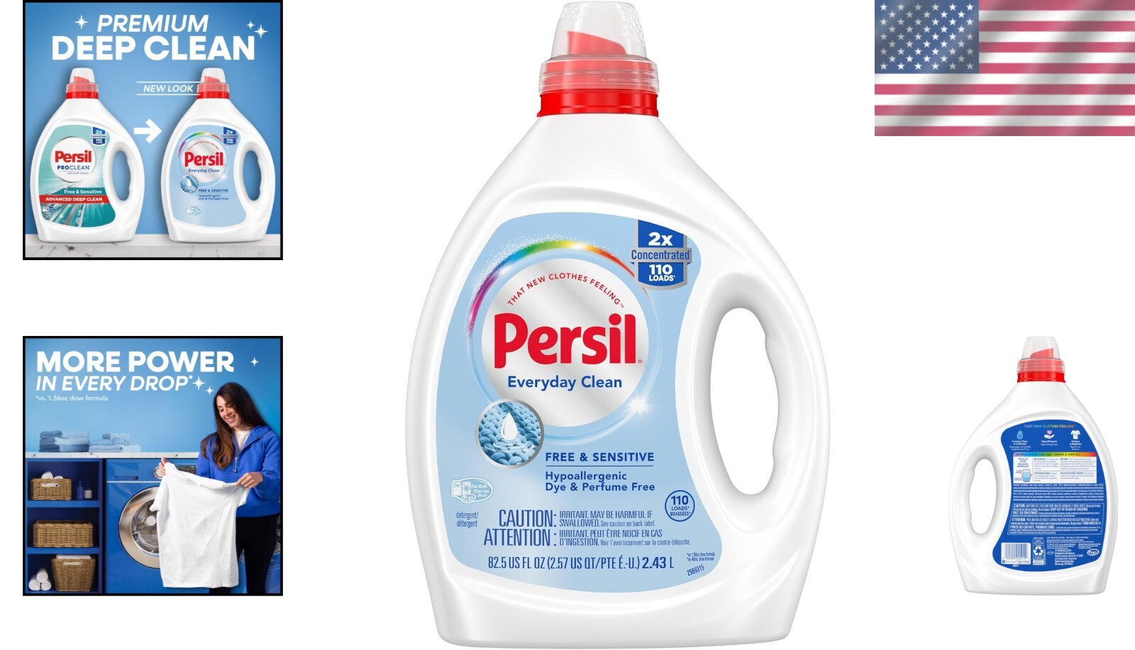 Gentle Hypoallergenic Laundry Detergent, Unscented – 110 Loads, 2X Concentrated