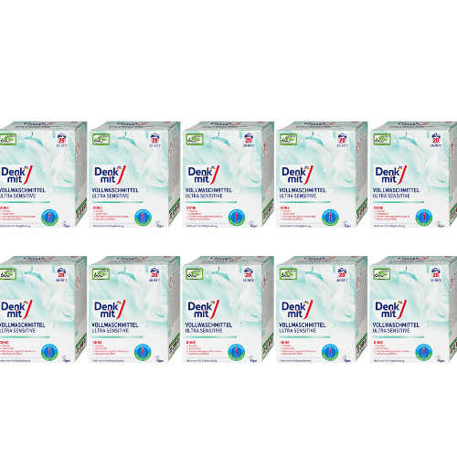 10 x 1,35kg Denkmit Full detergent powder Ultra Sensitive, 20 Wl