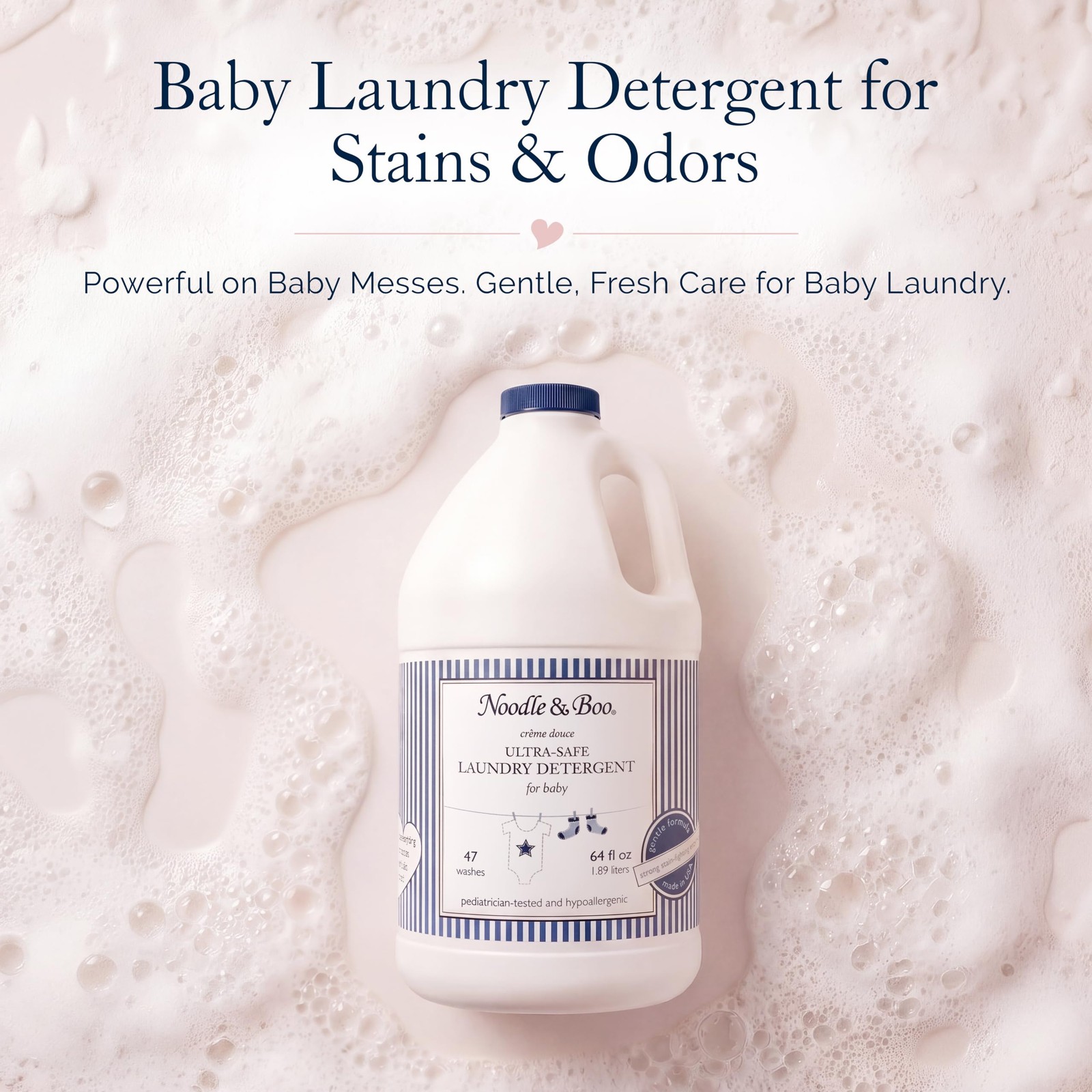 Noodle & Boo Baby Laundry Essentials Ultra-Safe 64 Fl Oz, Pink