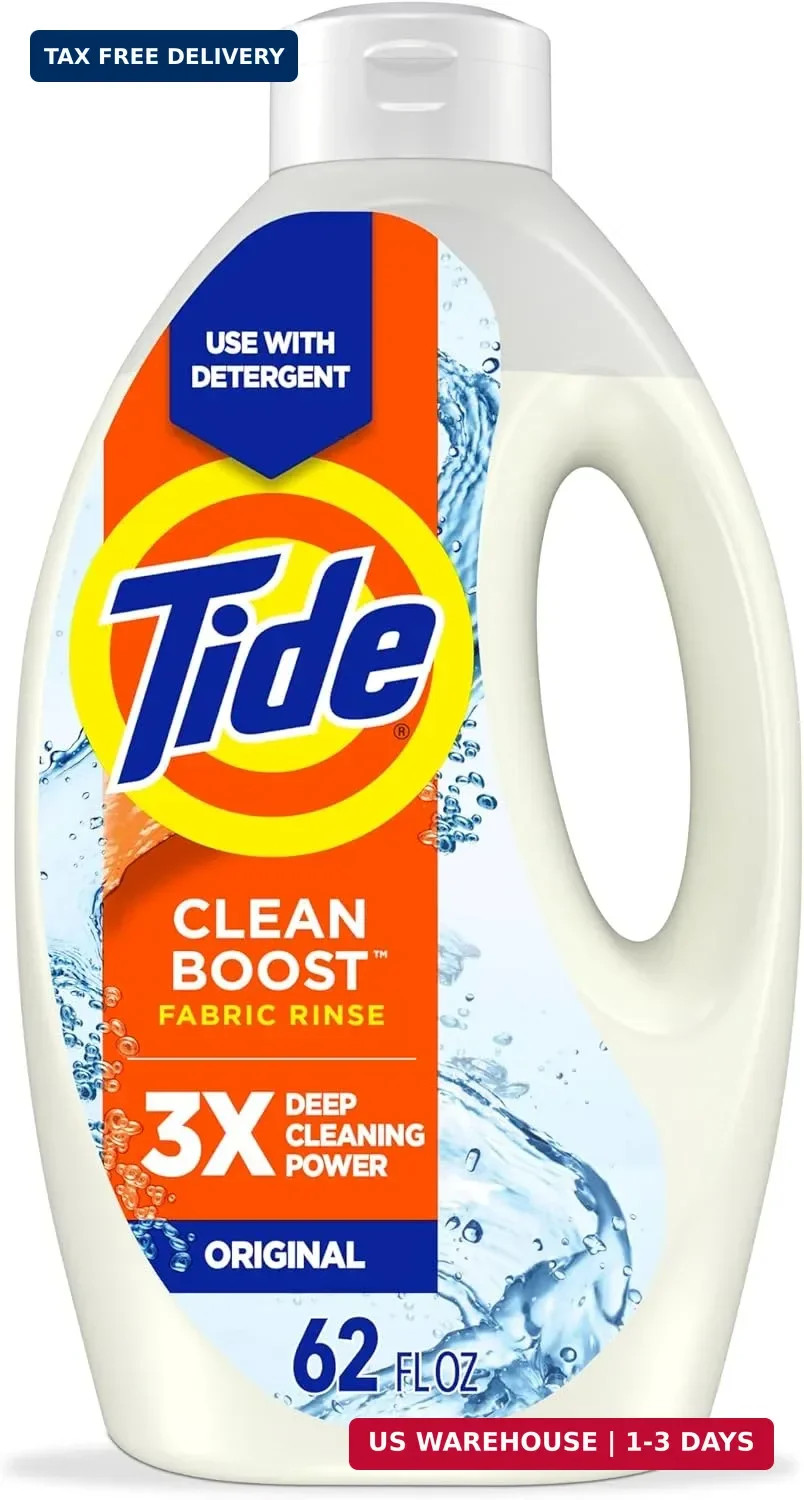 Tide Clean Boost Fabric Rinse, 62 fl oz fl oz, Removes Odors and Residues, Safe