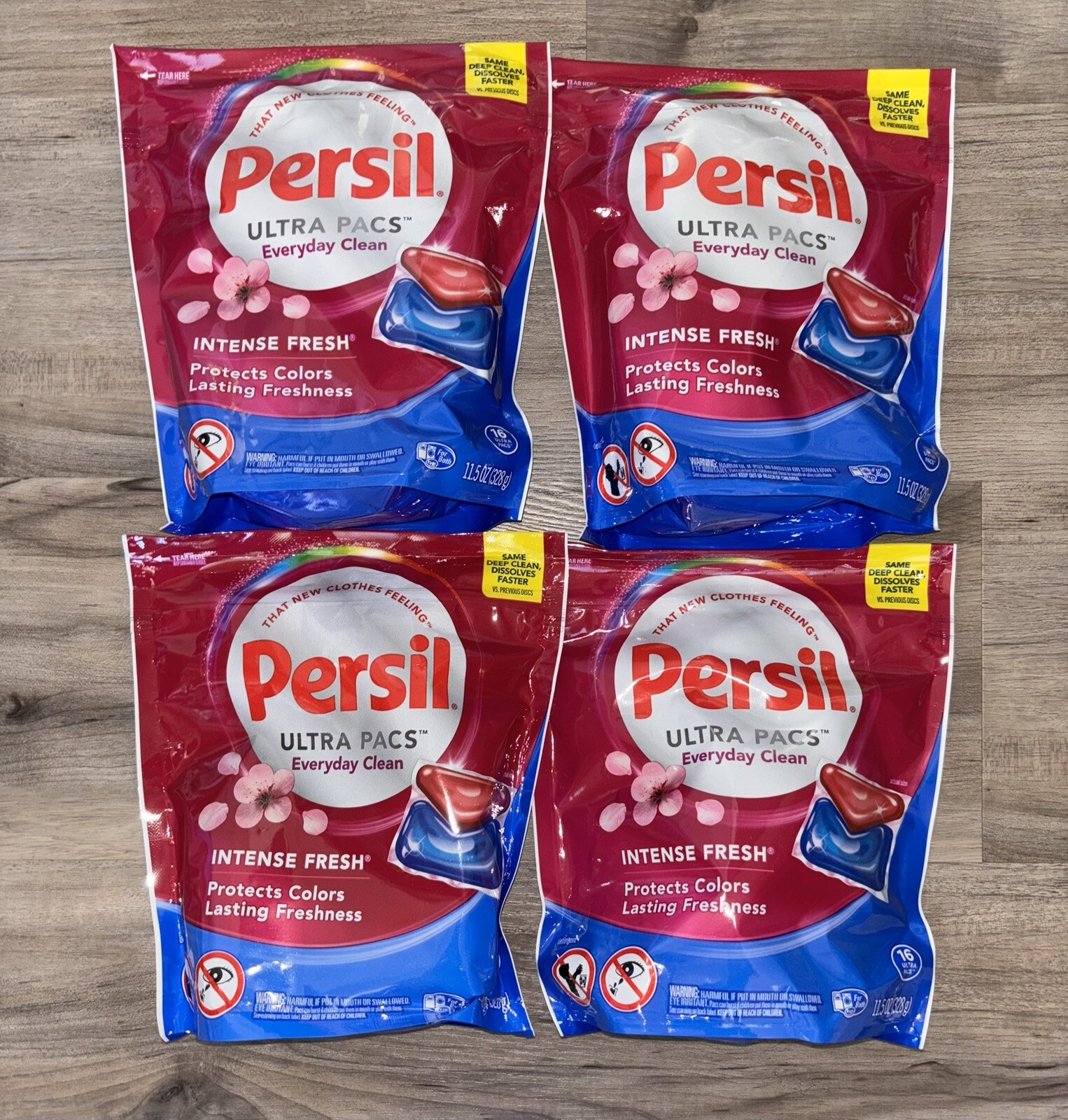 Persil Ultra Pacs Deep Clean Laundry Detergent Intense Fresh 16ct 4Pk