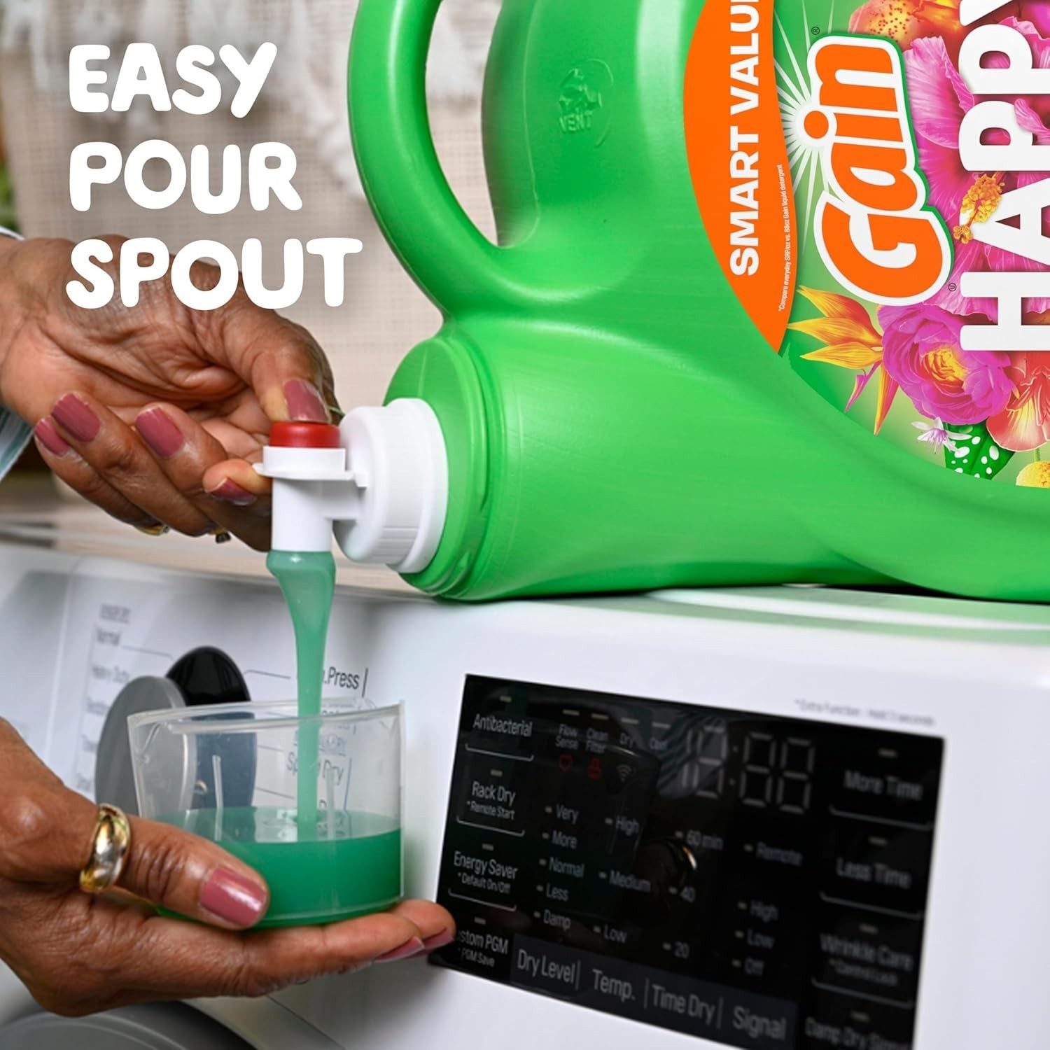 Gain Liquid Laundry Detergent, Happy Scent, 154 fl oz, 107 Loads