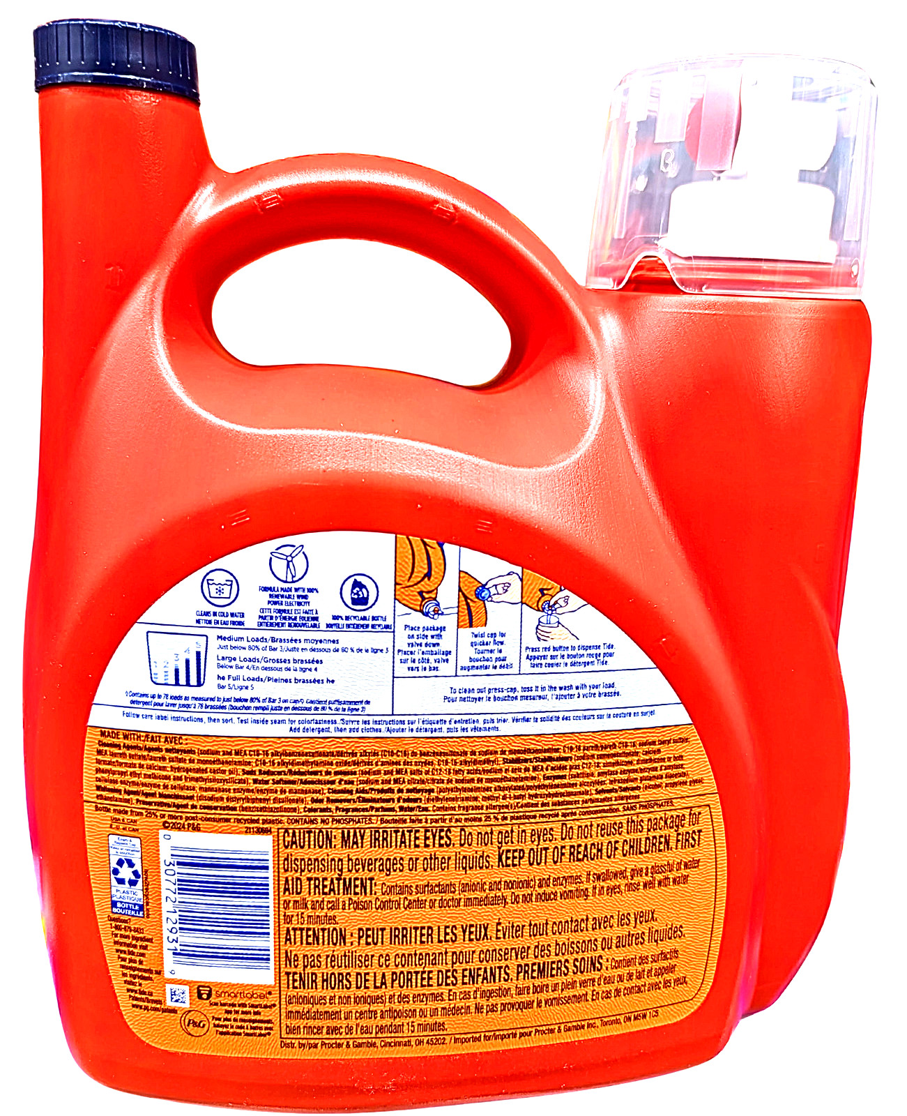 Tide Plus Advanced Power with Oxi Liquid Laundry Detergent Original 78 Loads
