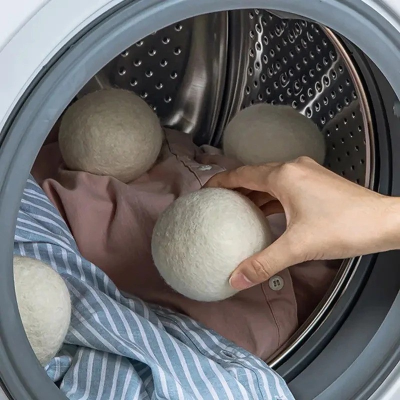 6 Wool Dryer Balls XL Organic Wool Natural Laundry Fabric Softener Antistatic