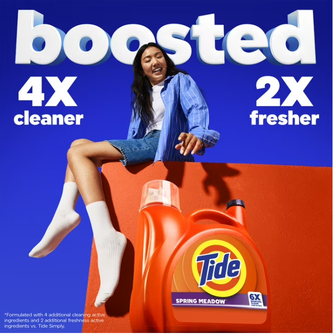 Tide with 6X Boosted Cleaning Power Spring Meadow 158 fl oz 126 Loads