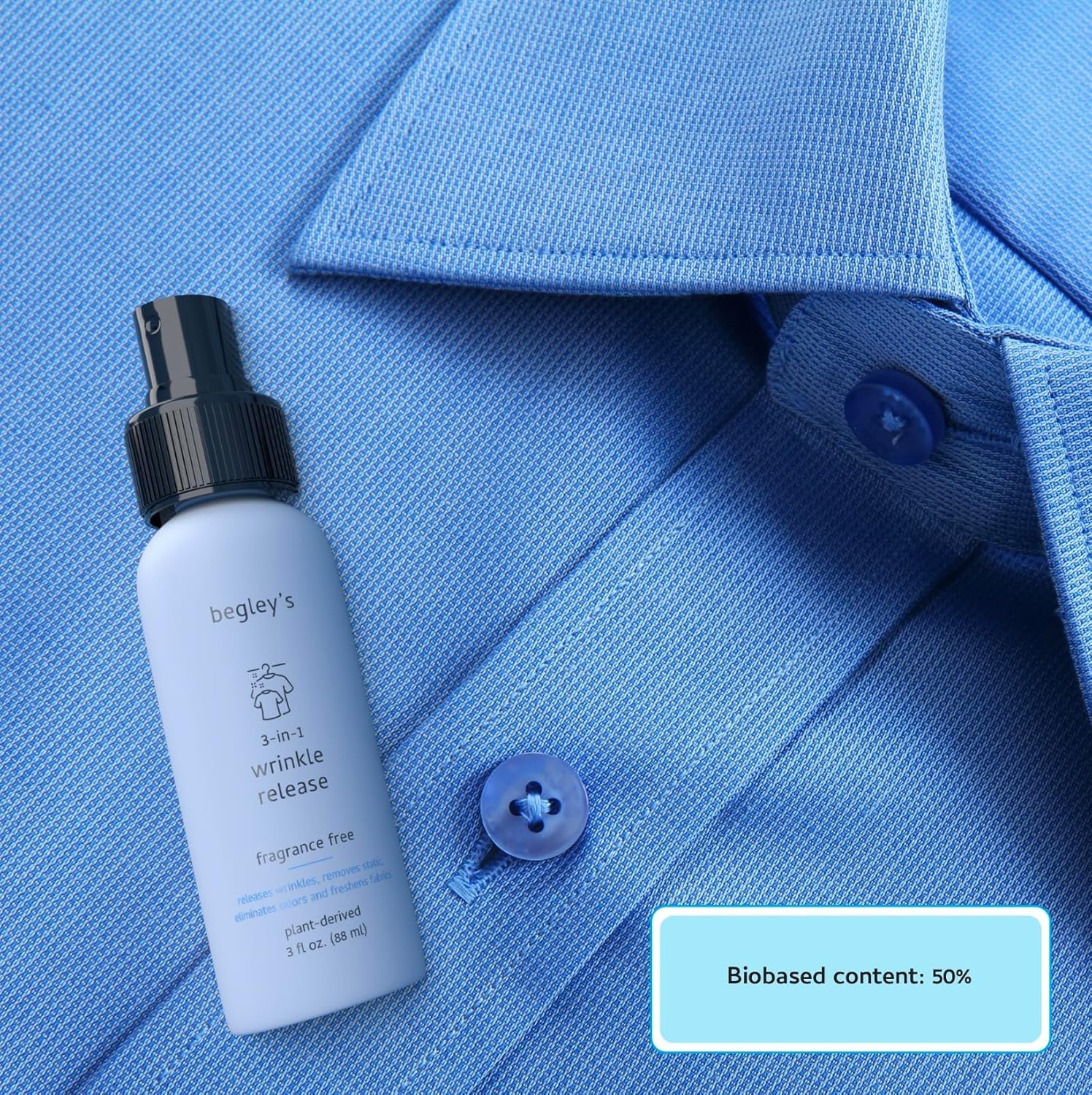 Effortless Wrinkle Release Spray – Eco-Friendly Lavender Fabric Freshener, 3 oz