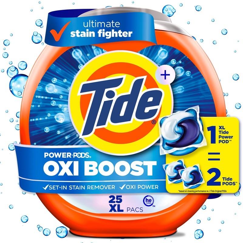 Ultra Oxi Boost Power PODS Laundry Detergent Stain Remover Easy Clean Heavy Duty